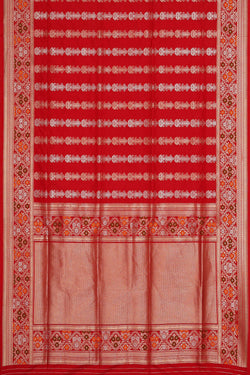 Image of Semi Banarasi Silk Red Saree