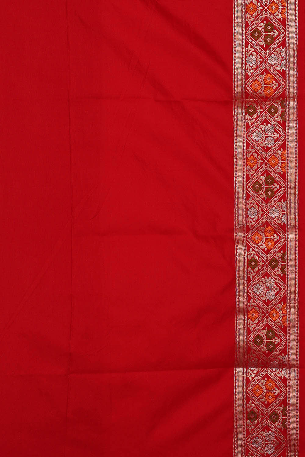 Semi Banarasi Silk Red Saree