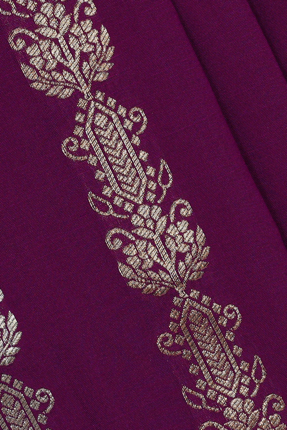 Image of Semi Banarasi Silk Purple Saree