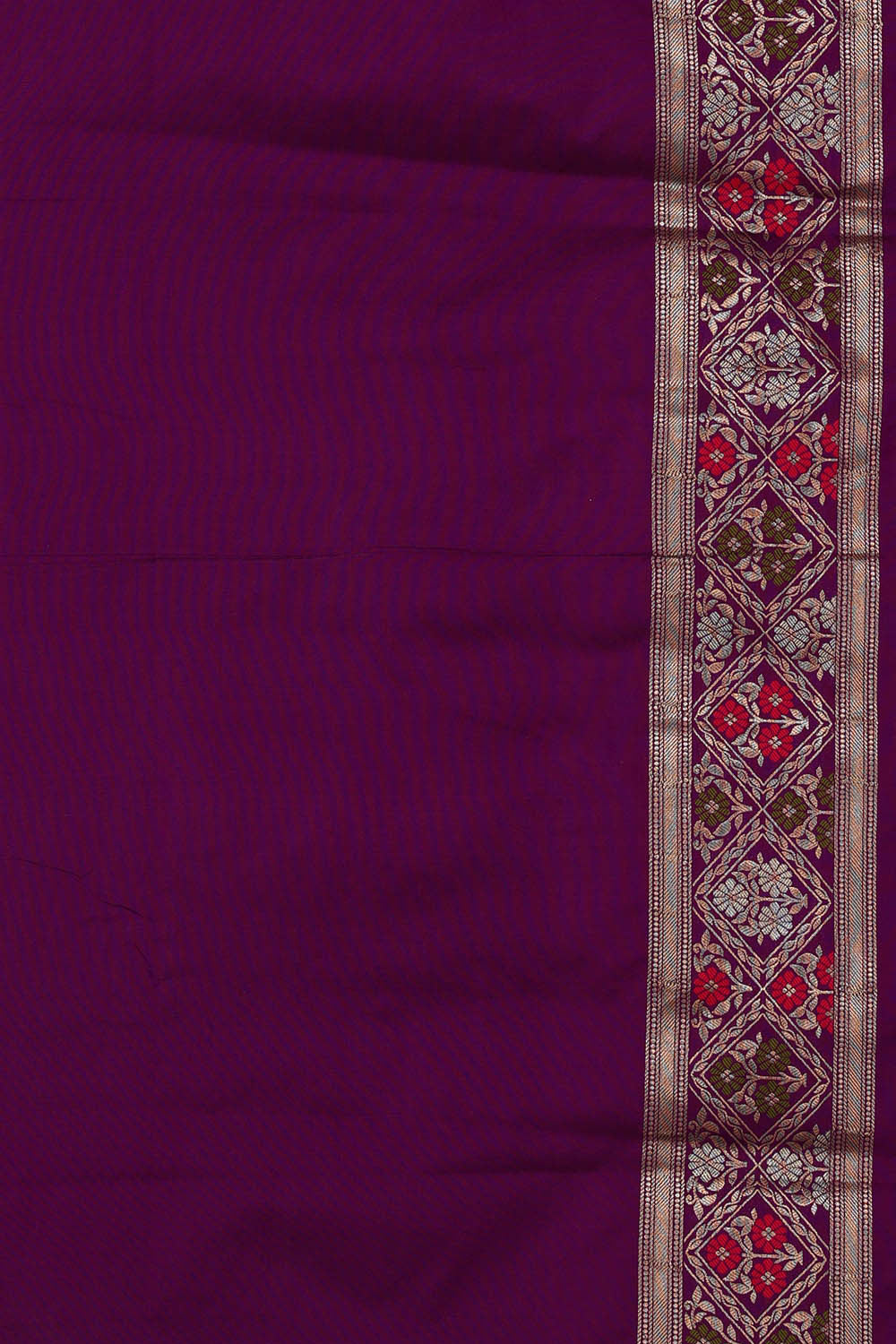 Image of Semi Banarasi Silk Purple Saree