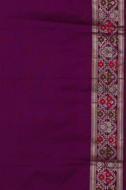Image of Semi Banarasi Silk Purple Saree