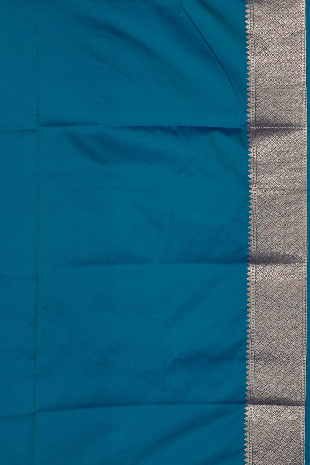 Semi Banarasi Silk Teal Blue Saree