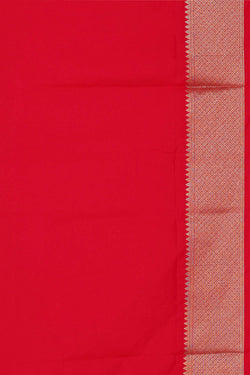 Image of Semi Banarasi Silk Red Saree