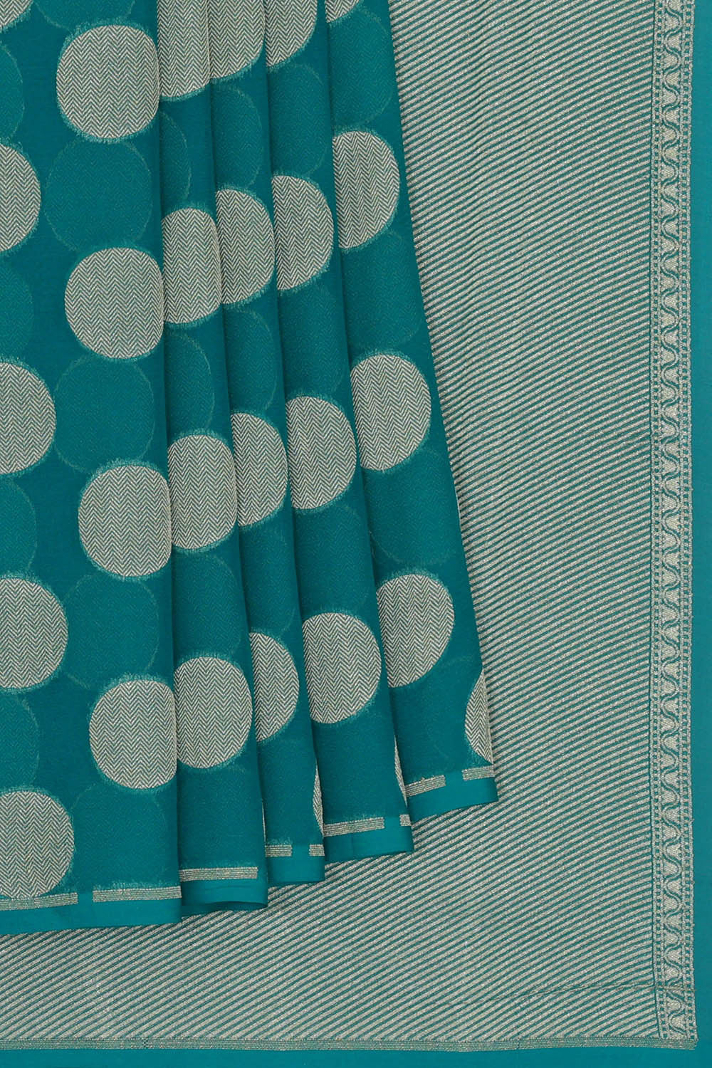 Image of Banarasi Georgette Teal Blue Saree