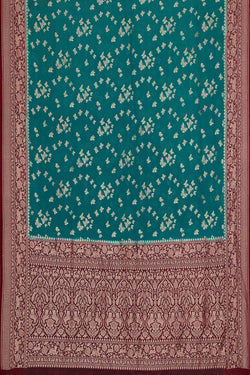 Image of Banarasi Georgette Crepe Teal Blue Saree