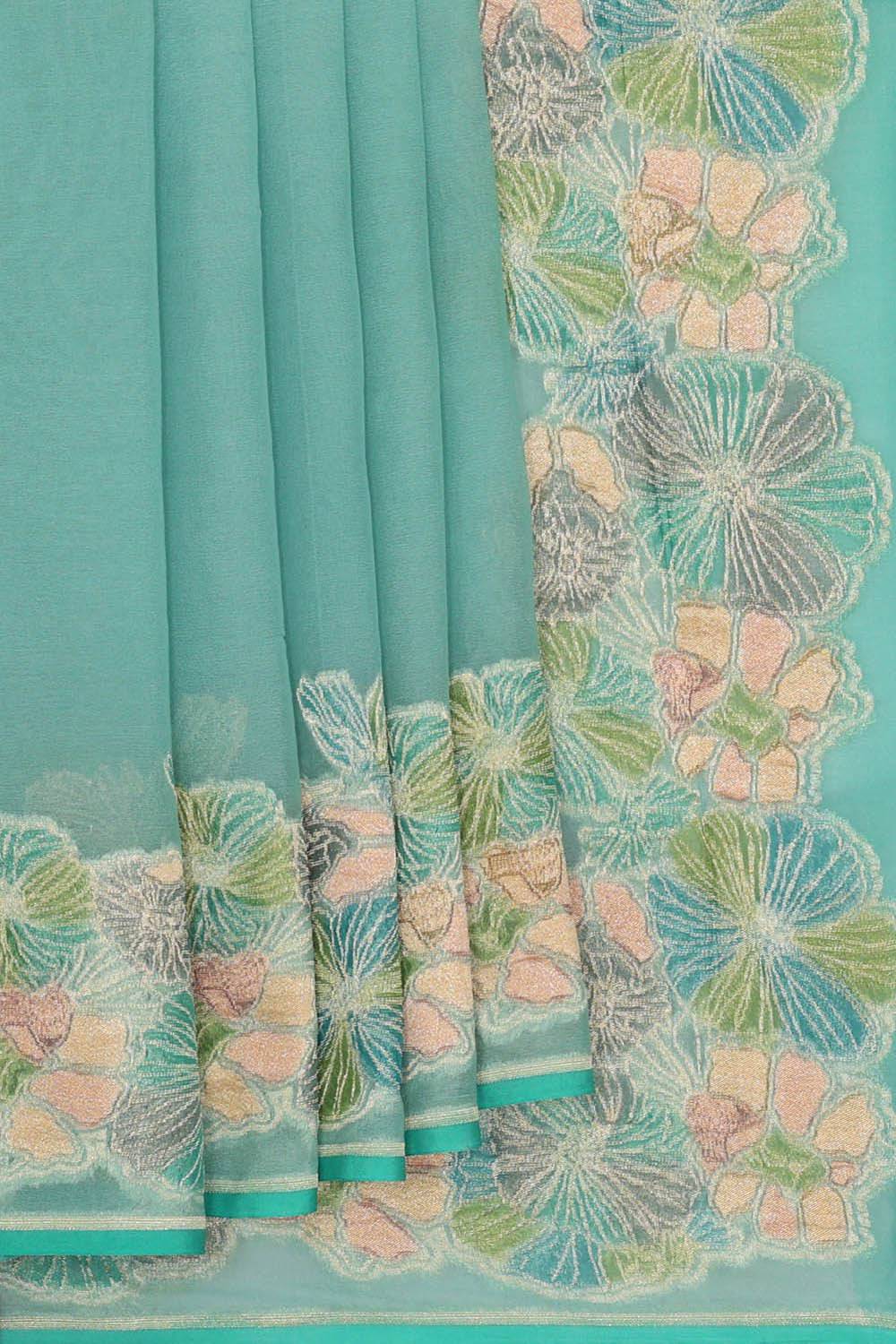 Image of Banarasi Georgette Sea Blue Saree