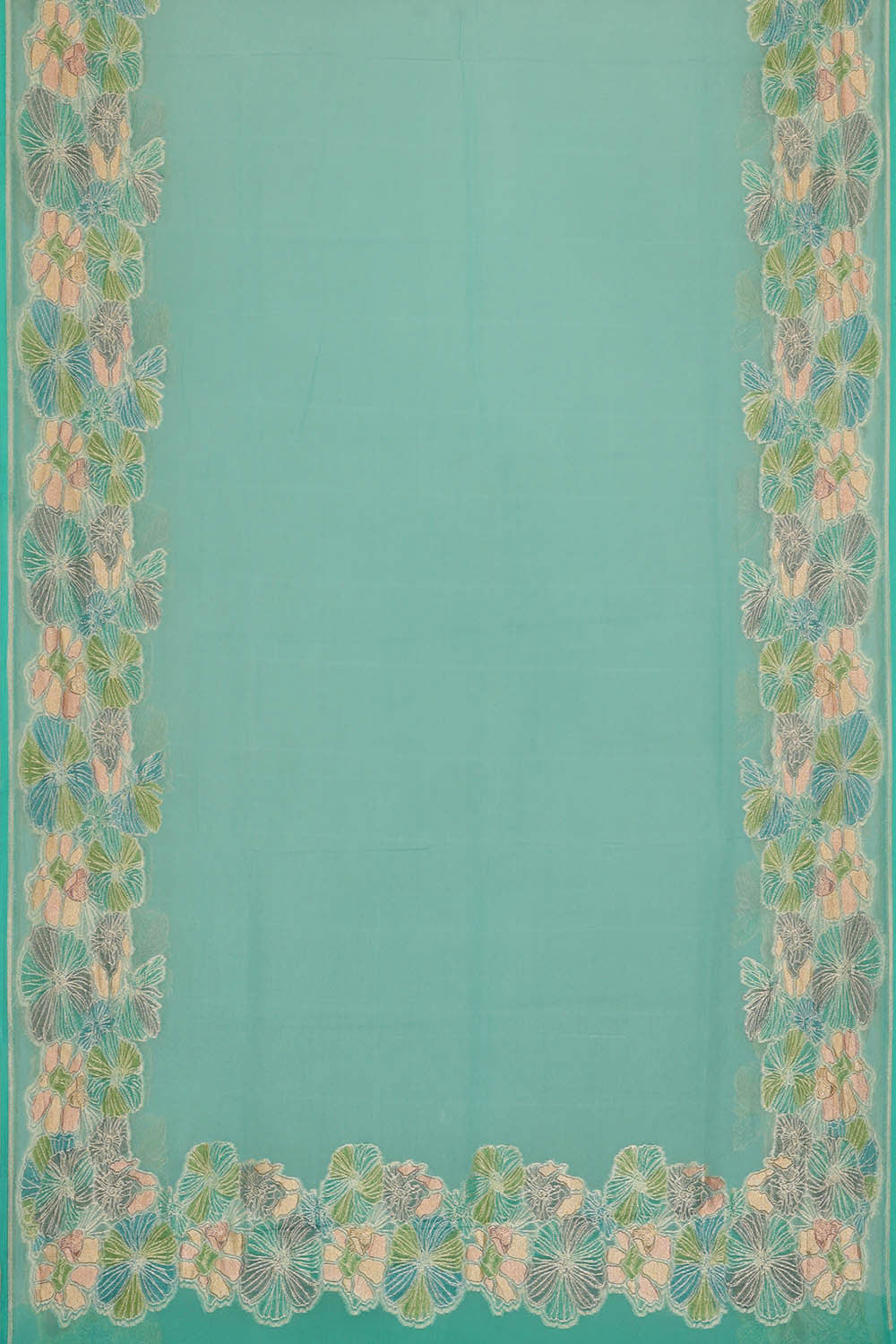 Image of Banarasi Georgette Sea Blue Saree