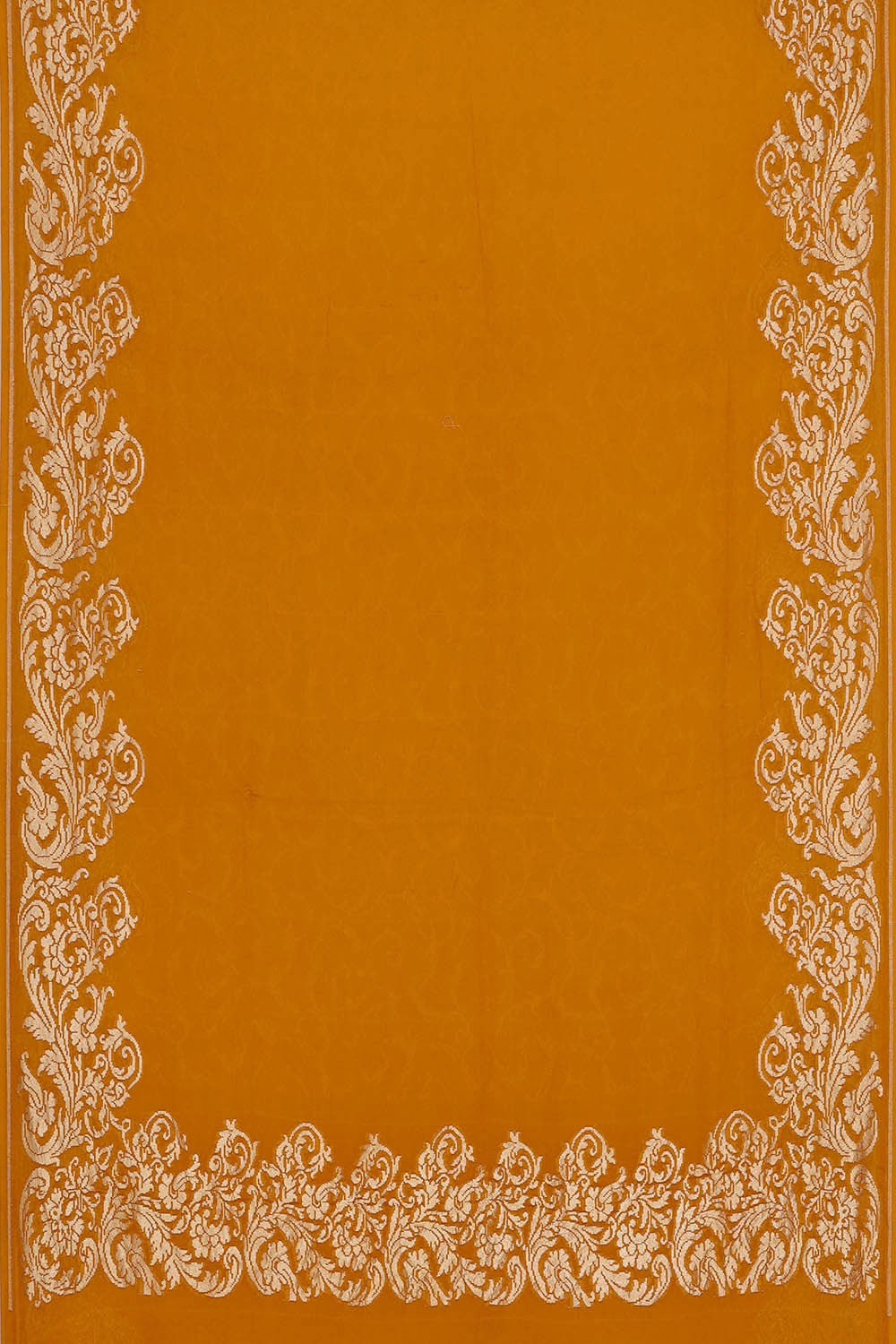 Image of Banarasi Georgette Crepe Mustard Yellow Saree