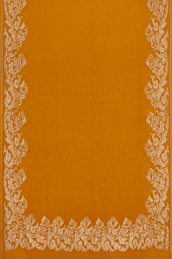 Image of Banarasi Georgette Crepe Mustard Yellow Saree
