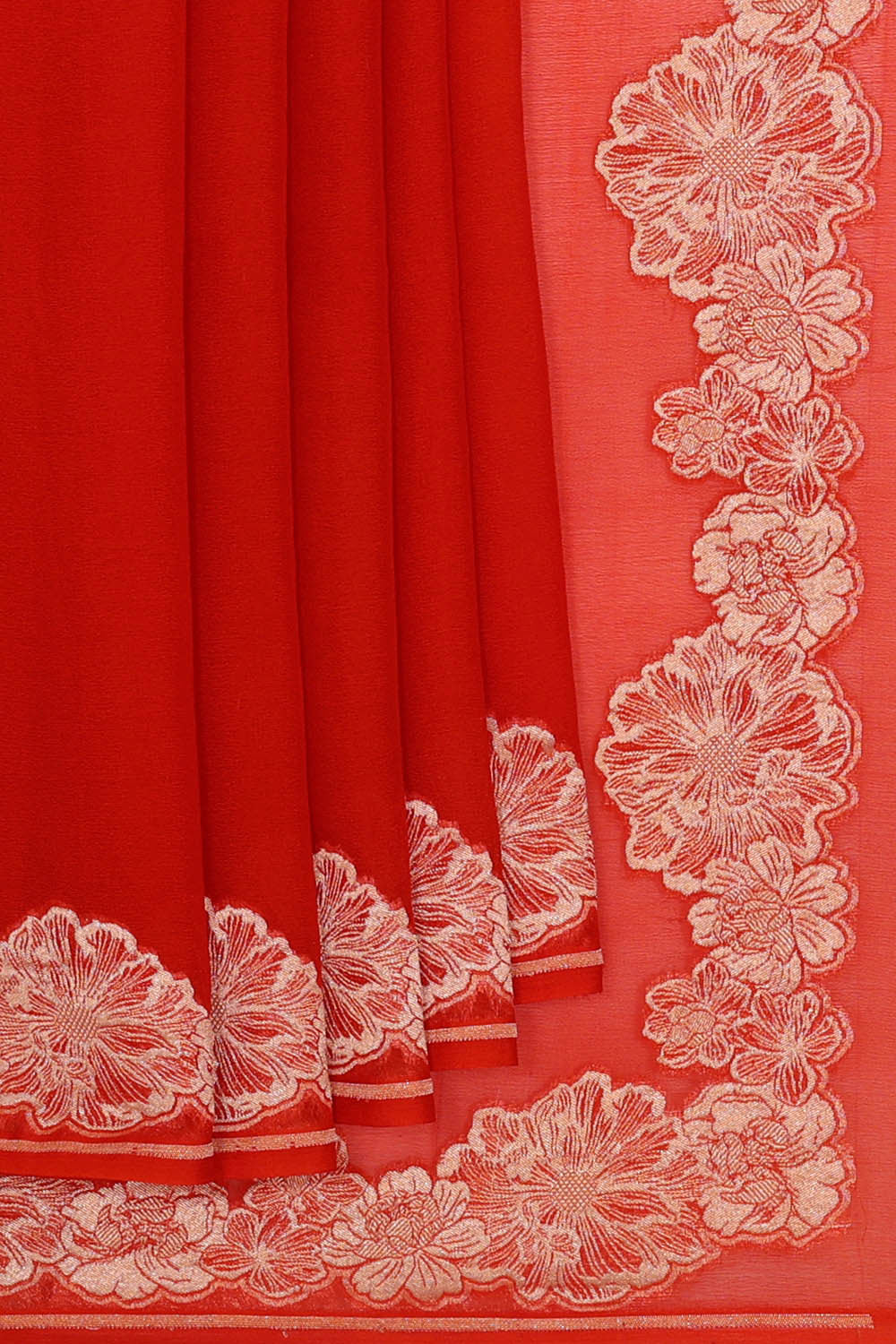Image of Banarasi Georgette Crepe Red Saree