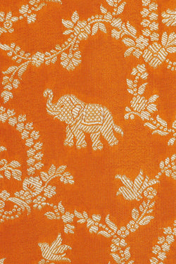 Image of Banarasi Crepe Mustard Yellow Saree