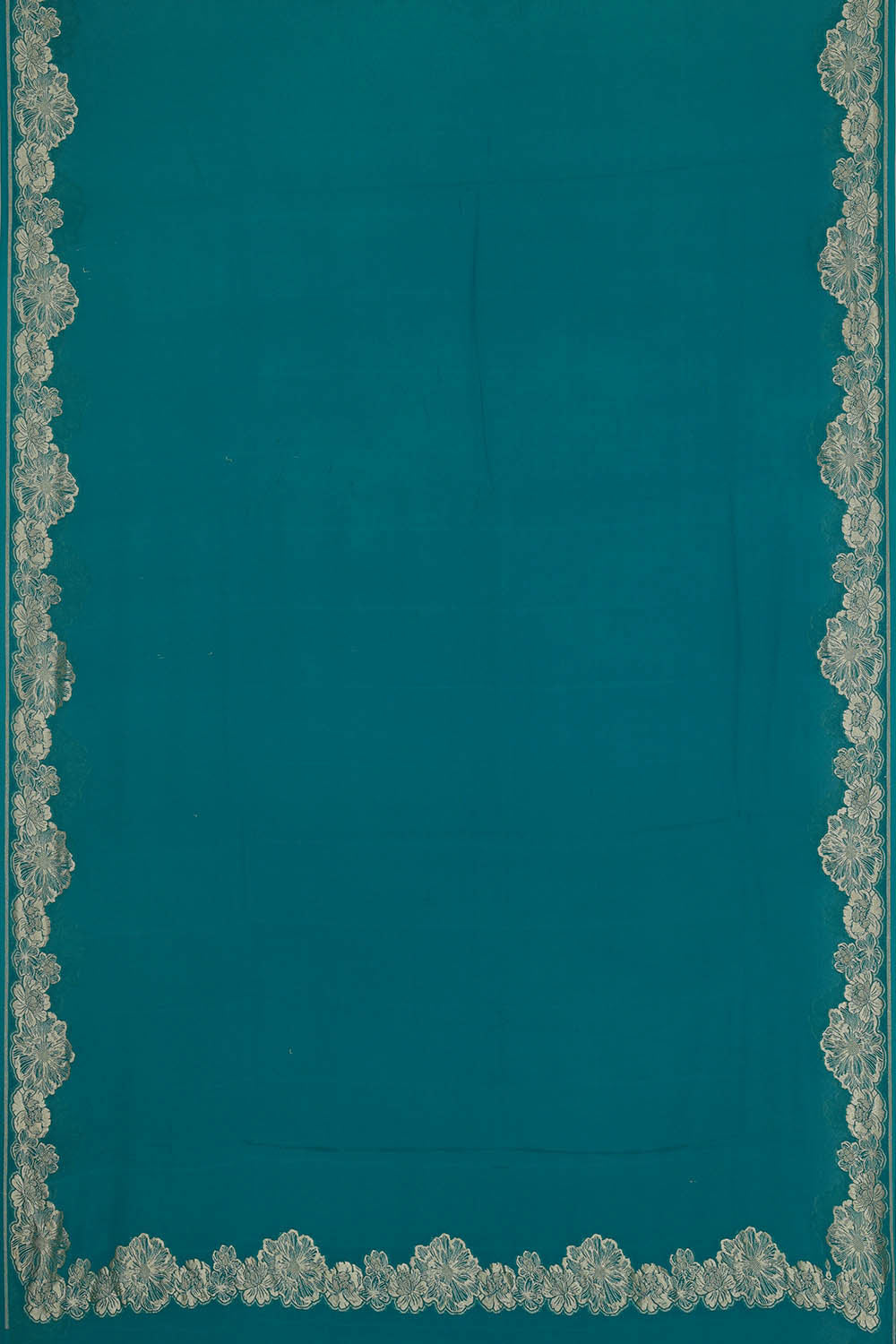 Image of Banarasi Georgette Crepe Teal Blue Saree