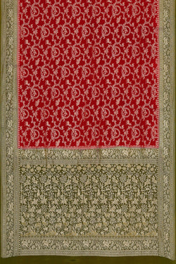 Image of Banarasi Crepe Red Saree