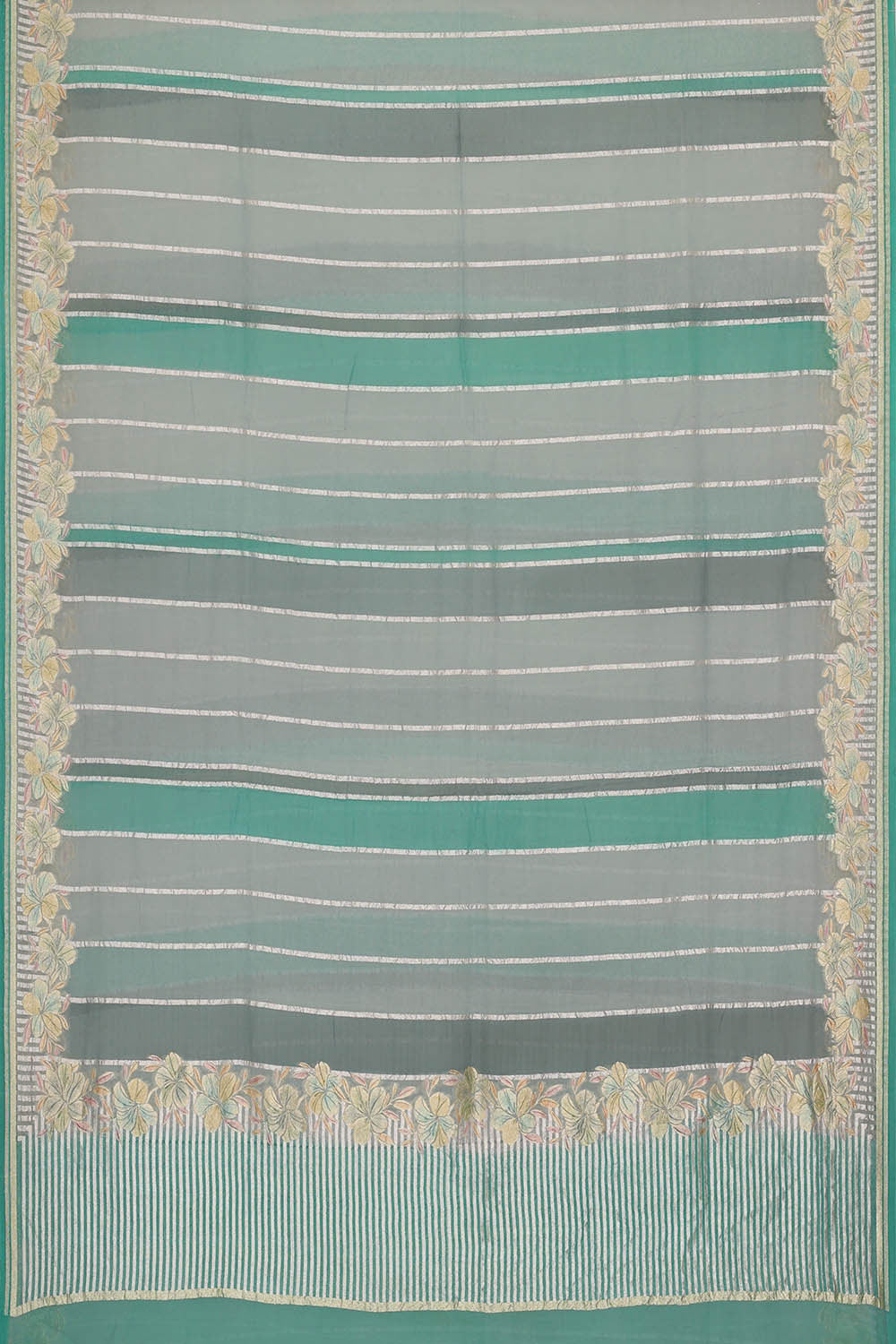 Image of Banarasi Georgette Crepe Grey-Green Saree