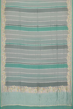 Image of Banarasi Georgette Crepe Grey-Green Saree