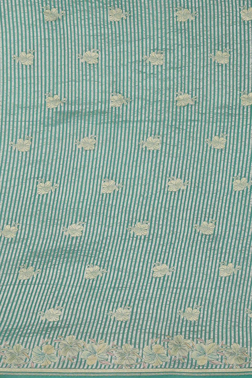 Image of Banarasi Georgette Crepe Grey-Green Saree