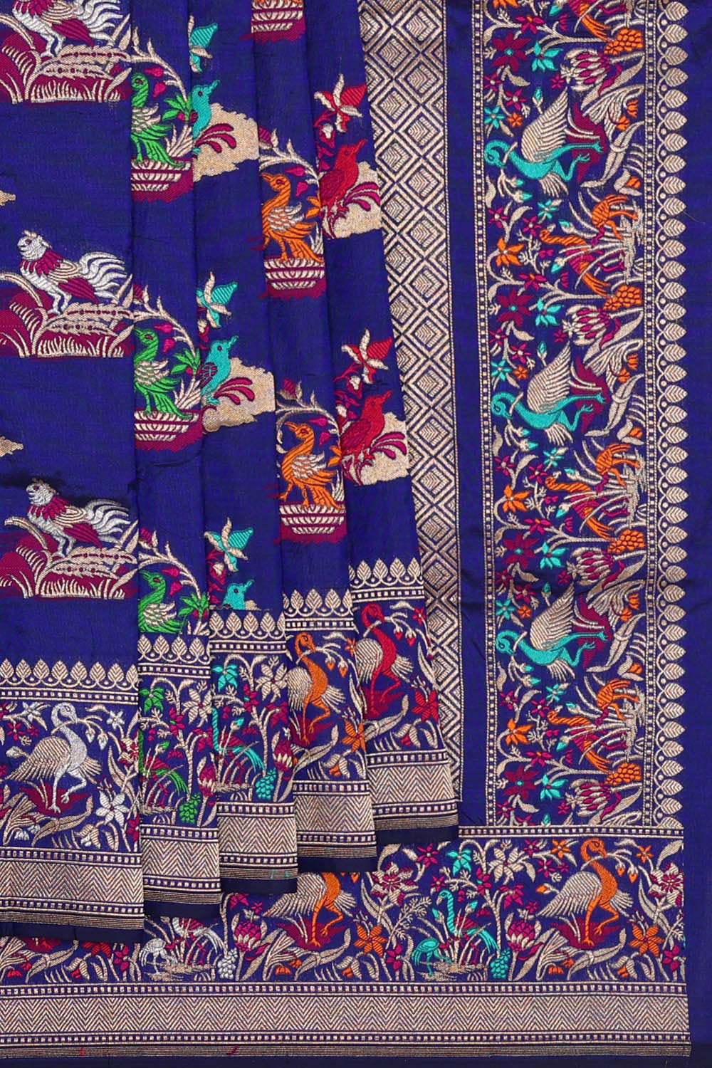 Image of Banarasi Silk Royal Blue Saree