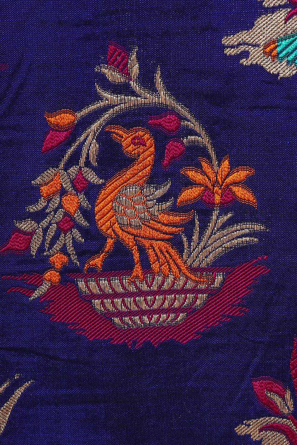 Image of Banarasi Silk Royal Blue Saree