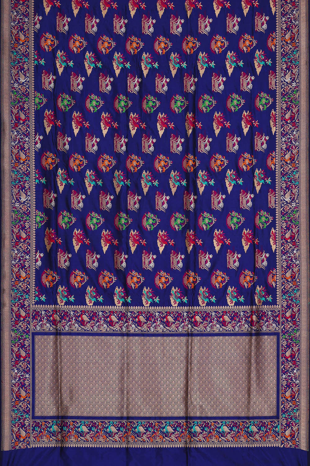 Image of Banarasi Silk Royal Blue Saree