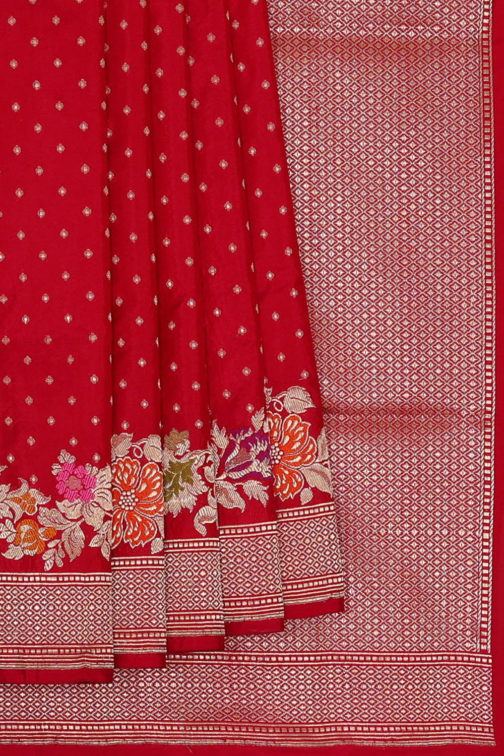 Image of Banarasi Silk Red Saree