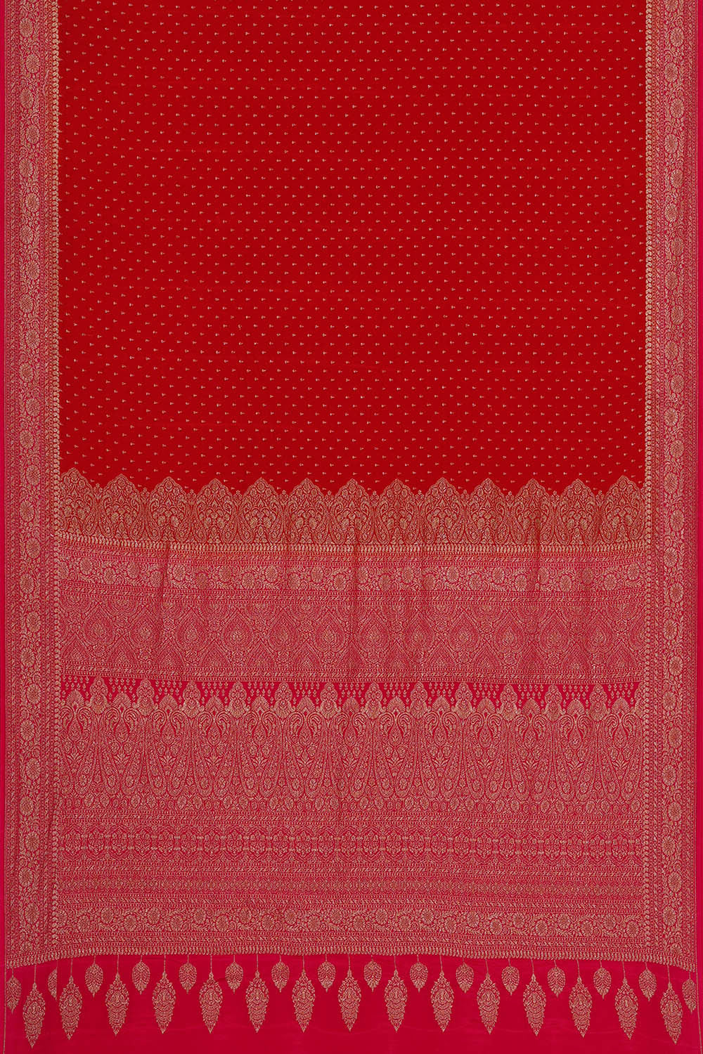 Banarasi Crepe Red Saree
