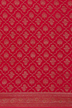 Image of Banarasi Crepe Red Saree