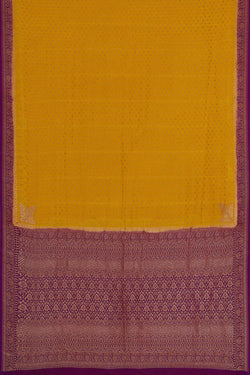 Image of Banarasi Crepe Mustard Yellow Saree