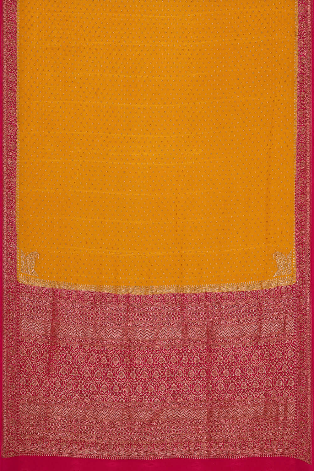 Banarasi Crepe Mustard Yellow Saree