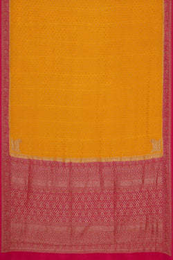 Image of Banarasi Crepe Mustard Yellow Saree
