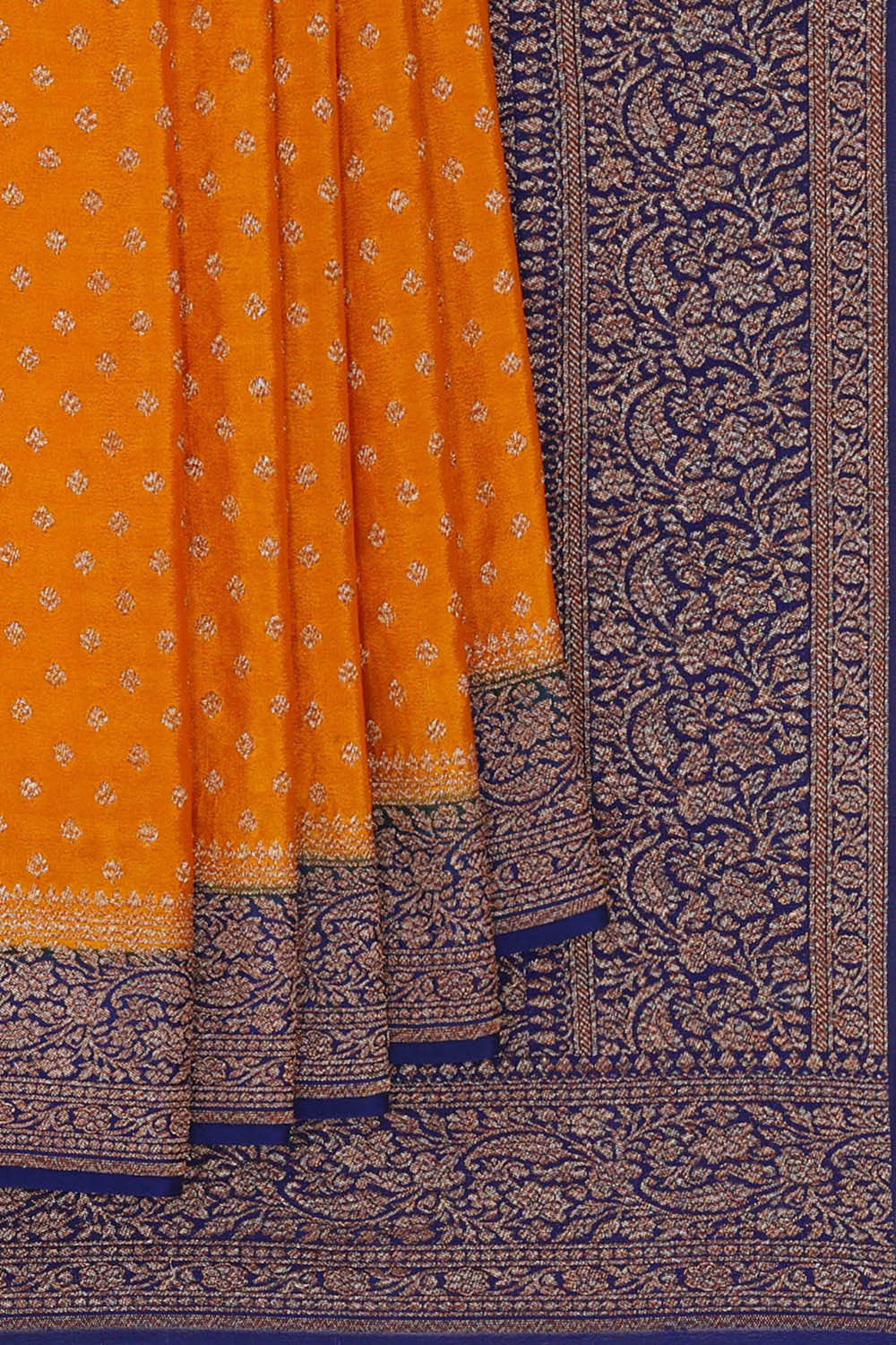 Image of Banarasi Crepe Mustard Yellow Saree