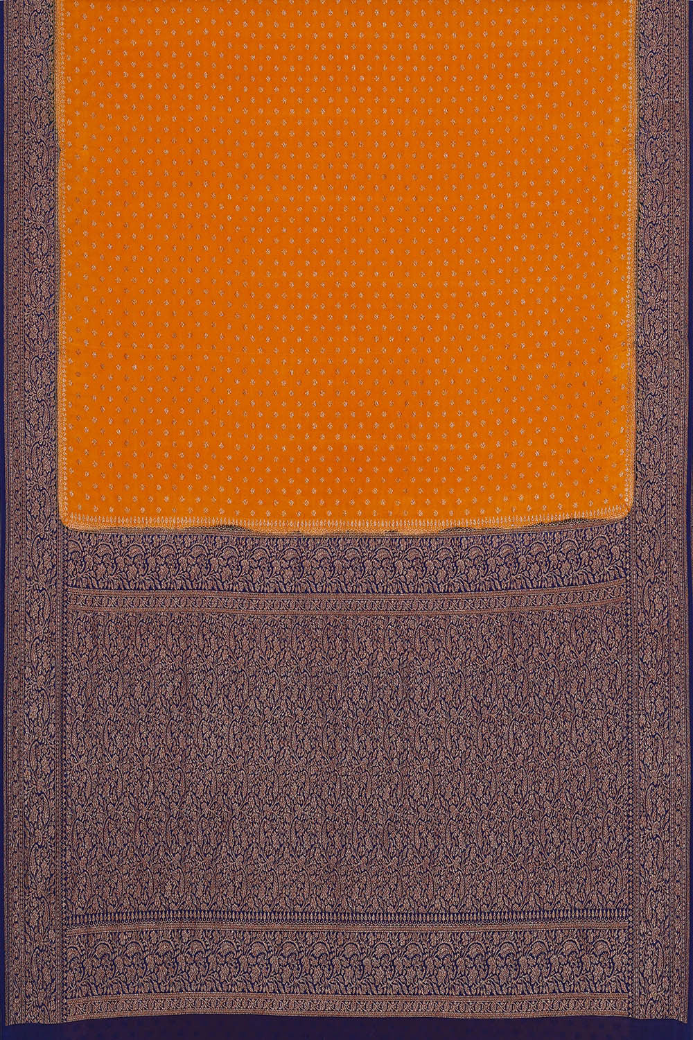 Image of Banarasi Crepe Mustard Yellow Saree