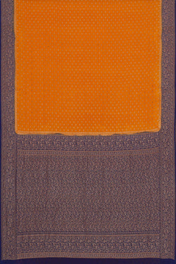 Image of Banarasi Crepe Mustard Yellow Saree