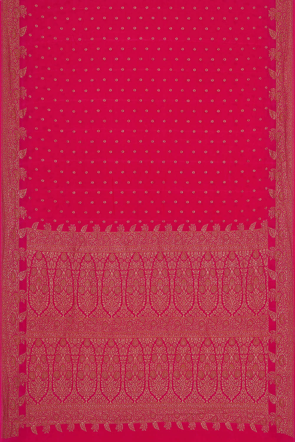 Banarasi Crepe Rani Pink Saree