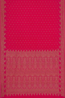 Image of Banarasi Crepe Rani Pink Saree