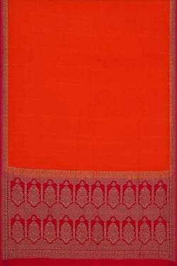 Image of Banarasi Crepe Orange Saree
