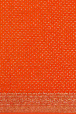 Image of Banarasi Crepe Orange Saree