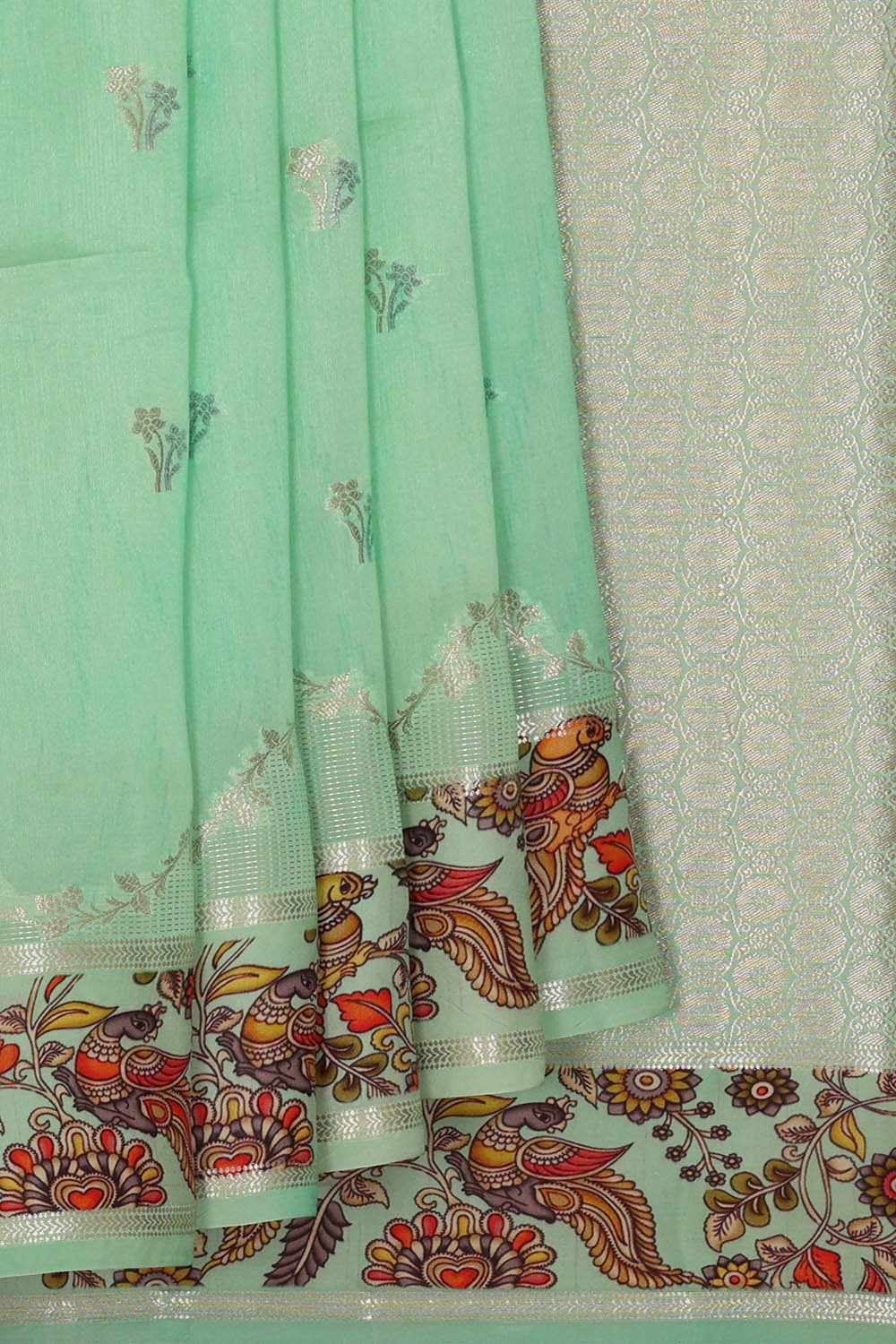 Image of Banarasi Silk Lux Green Saree