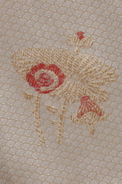 Image of Banarasi Silk Creamy Silver Saree