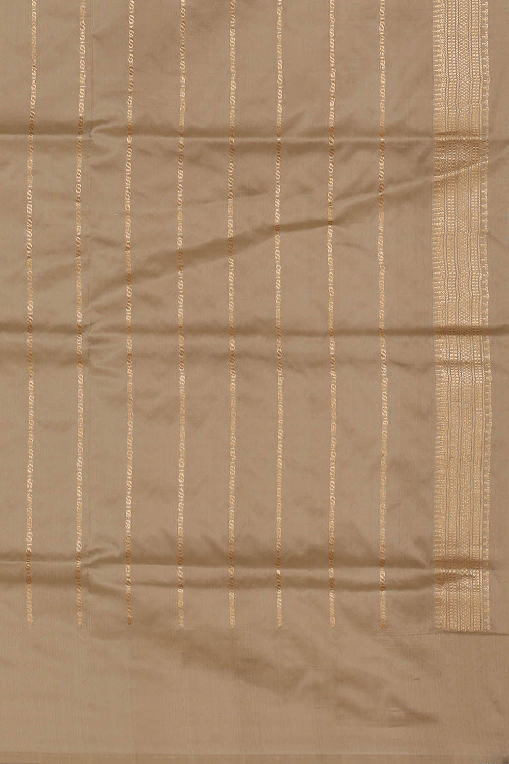 Banarasi Silk Creamy Silver Saree