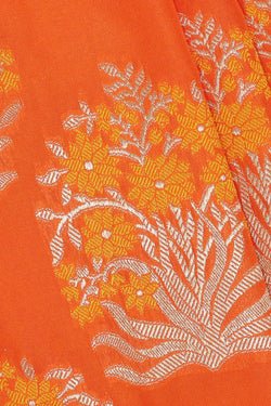 Image of Banarasi Silk Orange Saree