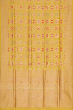 Image of Banarasi Silk Yellow Saree