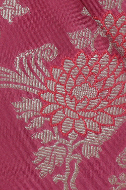 Image of Banarasi Silk Reddish Pink Saree