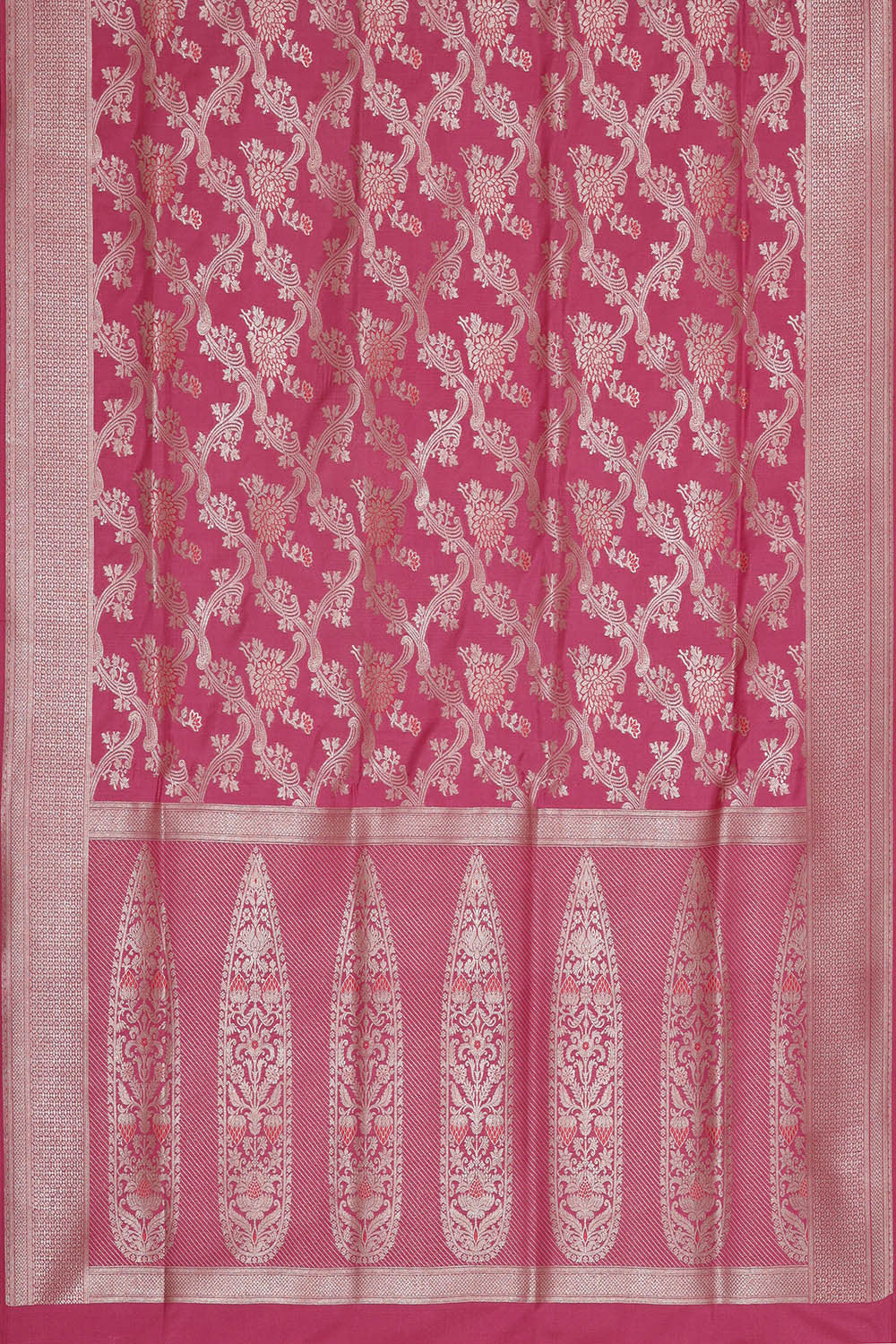 Image of Banarasi Silk Reddish Pink Saree