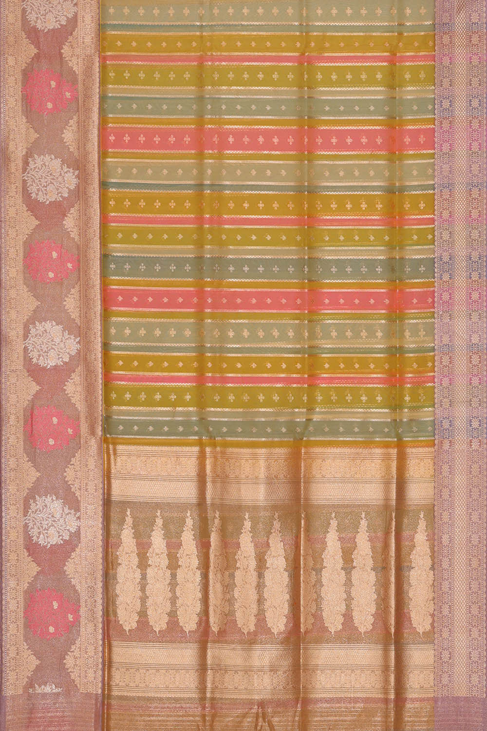 Image of Banarasi Kora Multicolour Saree
