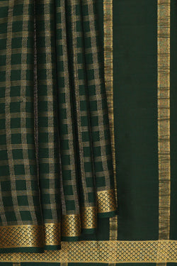 Image of Binny Crepe Bottle Green Saree