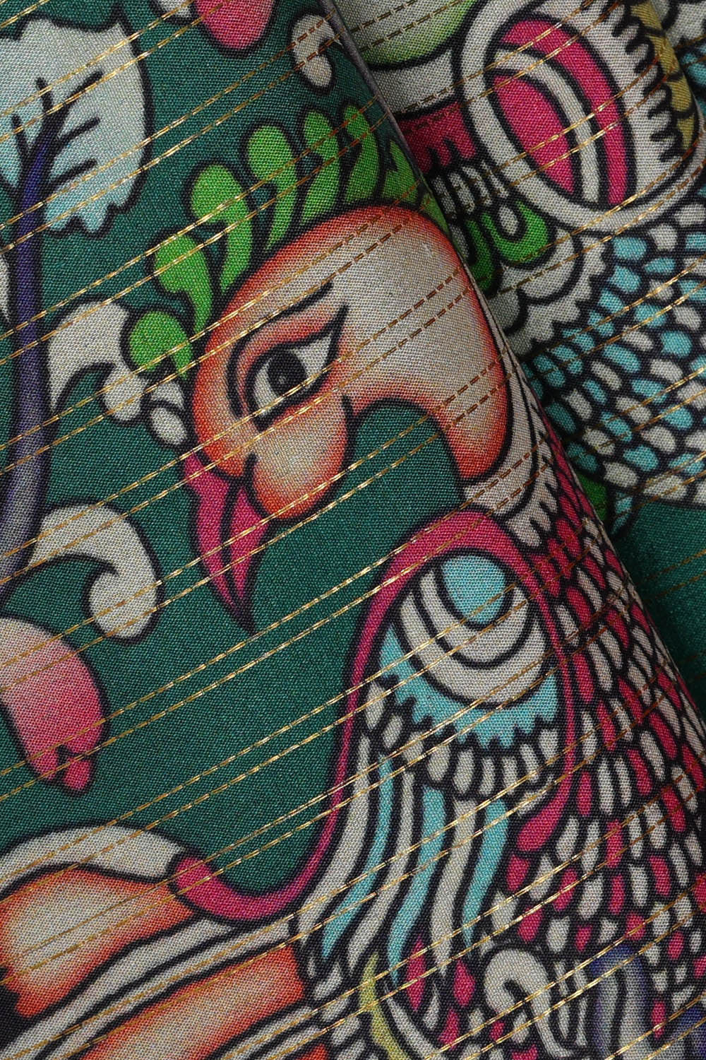 Image of Binny Crepe Teal Green Saree