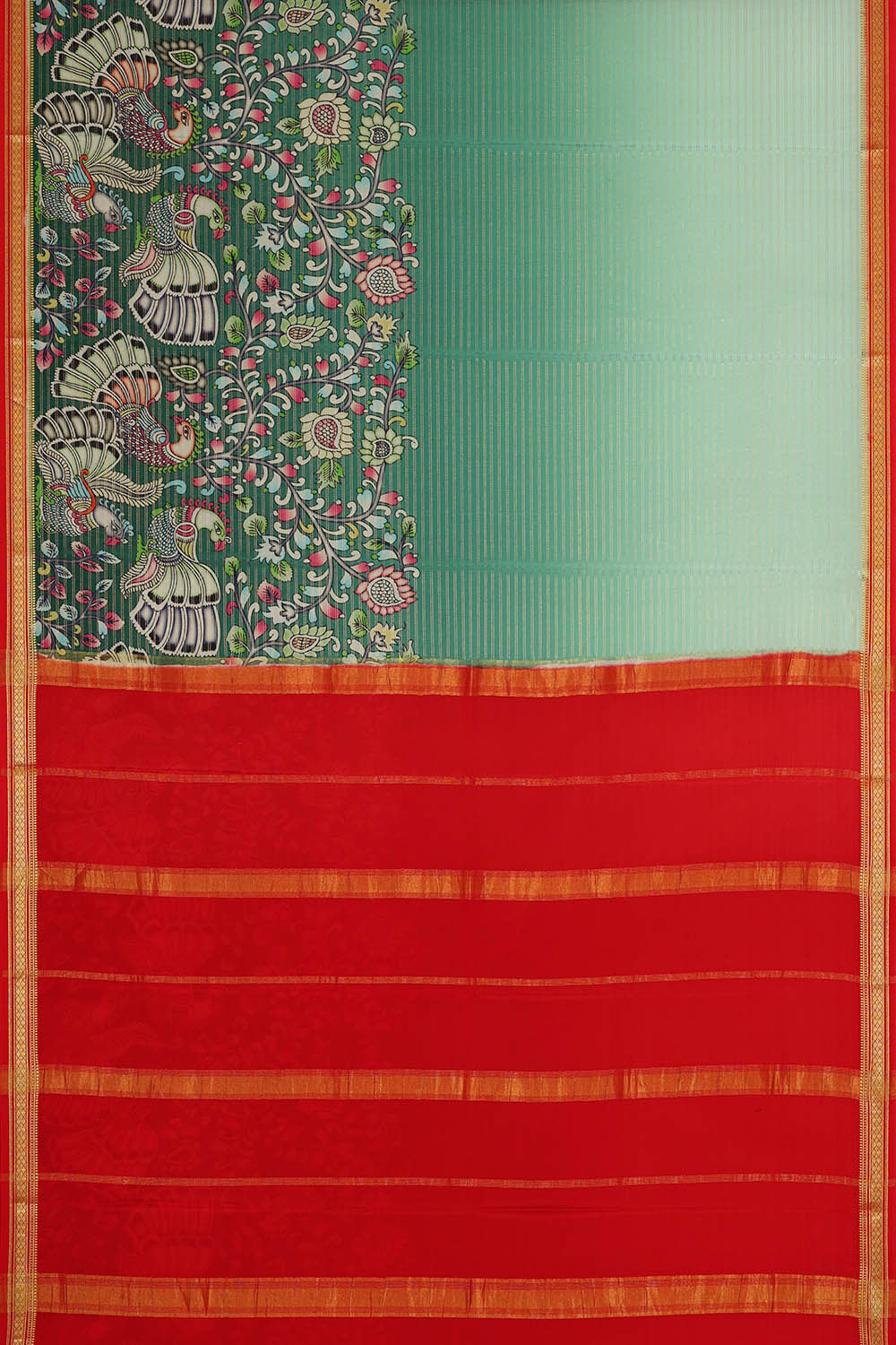 Image of Binny Crepe Teal Green Saree