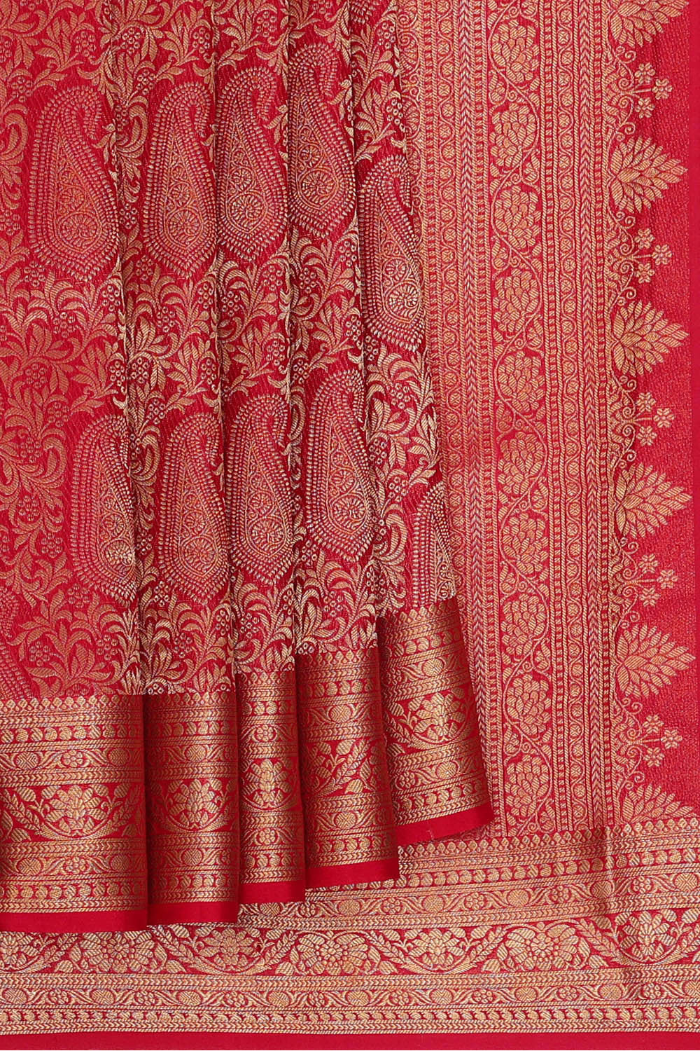 Binny Crepe Red Saree