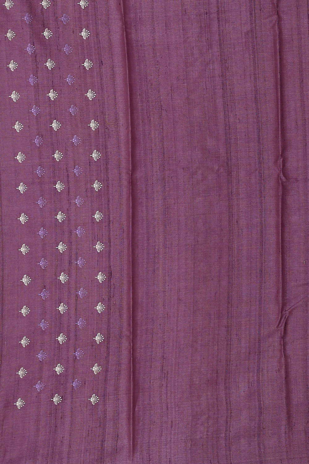 Image of Tussar Dark Lavender Embroidered Saree