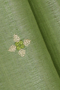 Image of Tussar Pista Green Embroidered Saree
